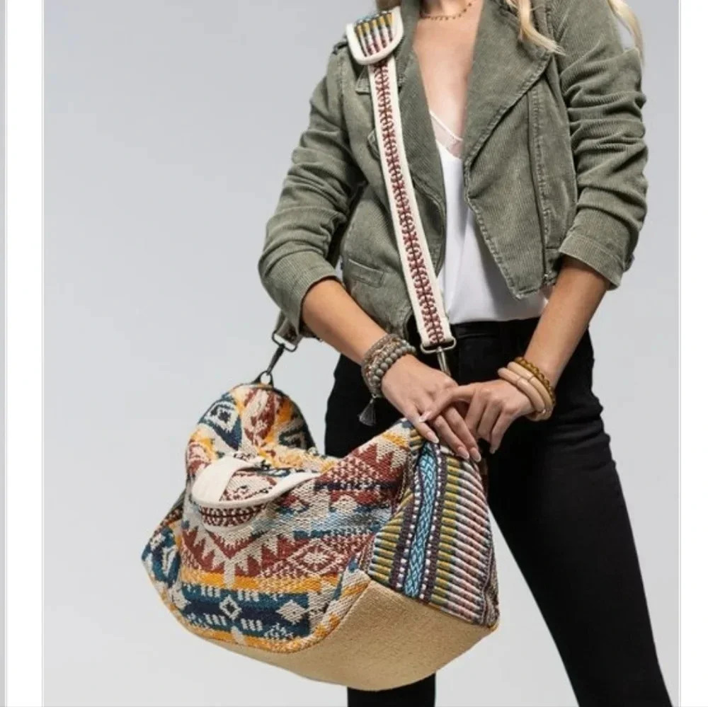 Ruggine Aztec Boho Duffle Travel Bag New - Picture 4 of 8